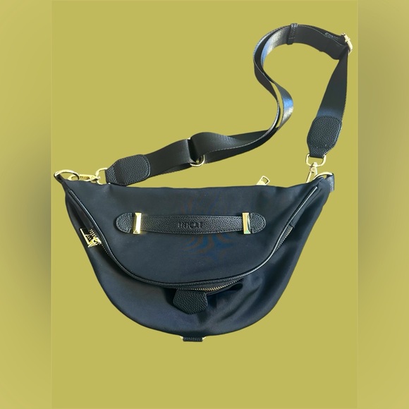 AOCINA INICAT Fanny Pack Crossbody in Black with Gold Hardware - Picture 1 of 7